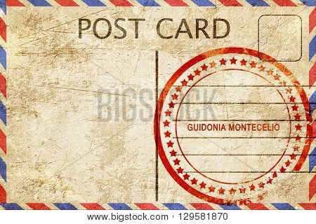 Guidonia montecelio, vintage postcard with a rough rubber stamp