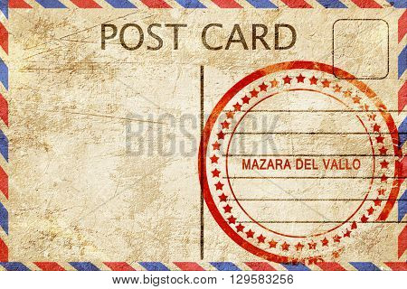 Mazara del vallo, vintage postcard with a rough rubber stamp
