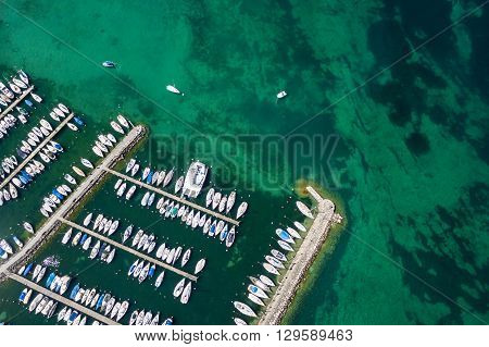 Aerial View Of Leman Lake -  Geneva City In Switzerland