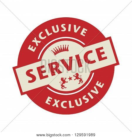 Stamp or label with the text Exclusive Service, vector illustration