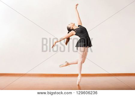 Ballerina Performing In A Dance Studio