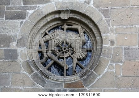 TUBINGEN, GERMANY - OCTOBER 21: Martyrdom of St George, Collegiate Church of St. George in Tubingen, Germany on October 21, 2014.