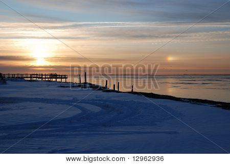 Solen hund over Delaware