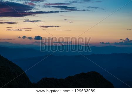 Sunset On High Sub Alpine Mountain