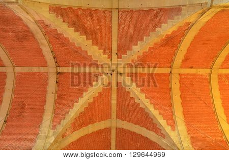 Ecouis France - july 22 2015 : the interior of the collegiate church built between 1310 and 1313
