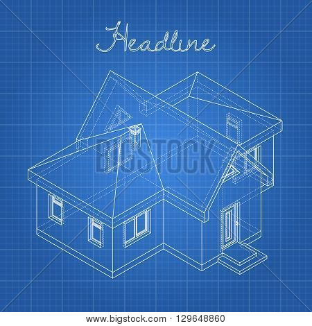 Drawing of the home on a blue background