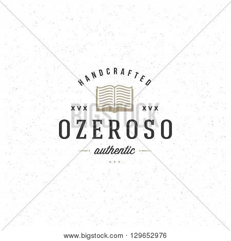 University Logo Template. Vector Design Element Vintage Style for Logotype, Label, Badge, Emblem. College Logo, Book Logo, Library Logo, Book Line Icon Silhouette.