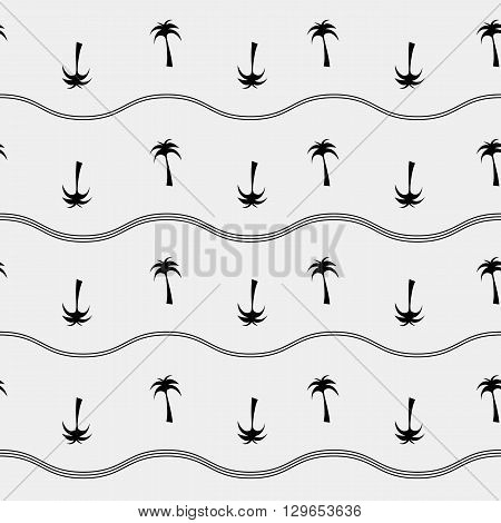 Vector seamless simple pattern. Modern stylish texture. Palm tree - stock vector