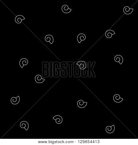 Vector pattern. Modern stylish texture. Marine shell and starfish pattern