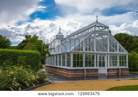 Dublin Ireland - August 2 2013: The Victoria green house in the Malahide garden