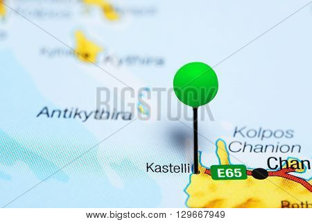 Kastelli pinned on a map of Greece