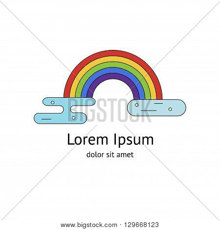 Abstract rainbow logo template. Colorful line modern style. Can be used as logo goods for children corporate identity website etc. Vector