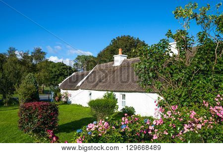 Calway Ireland - August 4 2013: Connemara area traditional country house near Leenane village