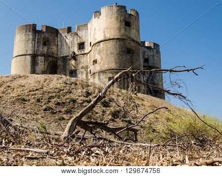 view of the castle of Evoramonte close to Evora Alentejo portugal.