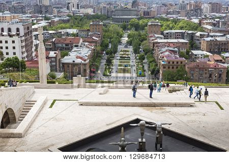 Yerevan, Armenia - May 02, 2016 :view Of Yerevan From Cascade,transcaucasia,armenia.