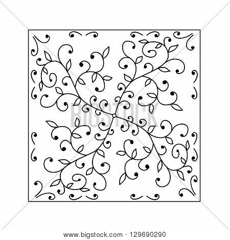 Abstract pattern doodle or henna style Decorative element