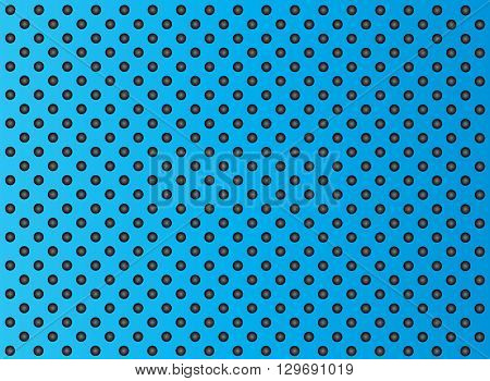 Concept conceptual blue abstract metal stainless steel aluminum perforated pattern texture mesh background as metaphor to industrial, abstract, technology, grid, silver, grate, spot, grille surfa