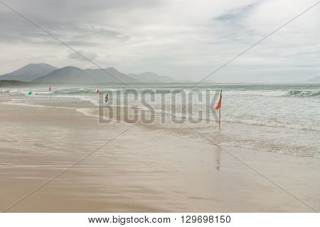 Barra Beach In Florianopolis Island In South Brazil.