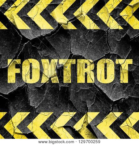 foxtrot, black and yellow rough hazard stripes
