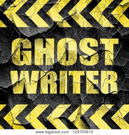 ghost writer, black and yellow rough hazard stripes