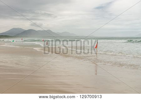 Barra Beach In Florianopolis Island In South Brazil.