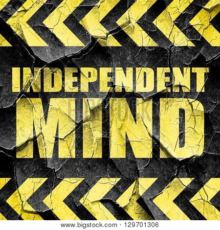 independent mind, black and yellow rough hazard stripes