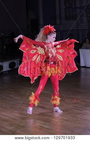 MOSCOW - MARCH 19: Unidentified teens age 12-18 compete at artistic dances at European Artistic Dace Championship, organized by World Dance Artistic Federation on March 19, 2016, in Moscow.