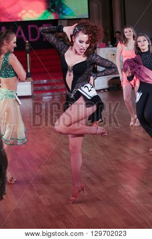 MOSCOW - MARCH 19: Unidentified teens age 12-18 compete at artistic dances at European Artistic Dace Championship, organized by World Dance Artistic Federation on March 19, 2016, in Moscow.