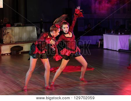 MOSCOW - MARCH 19: Unidentified teens age 10-18 compete at artistic dances at European Artistic Dace Championship, organized by World Dance Artistic Federation on March 19, 2016, in Moscow.