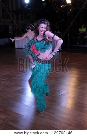 MOSCOW - MARCH 19: Unidentified teens age 12-18 compete at artistic dances at European Artistic Dace Championship, organized by World Dance Artistic Federation on March 19, 2016, in Moscow.