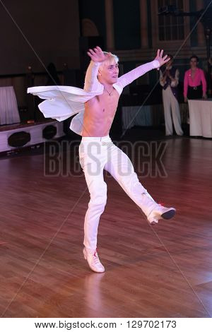 MOSCOW - MARCH 19: Unidentified teens age 12-18 compete at artistic dances at European Artistic Dace Championship, organized by World Dance Artistic Federation on March 19, 2016, in Moscow.