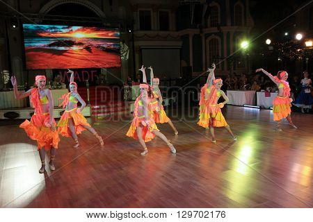 MOSCOW - MARCH 19: Unidentified children age 8-18 compete at artistic dances at European Artistic Dace Championship, organized by World Dance Artistic Federation on March 19, 2016, in Moscow.
