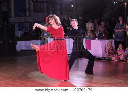 MOSCOW - MARCH 19: Unidentified teens age 10-18 compete at artistic dances at European Artistic Dace Championship, organized by World Dance Artistic Federation on March 19, 2016, in Moscow.