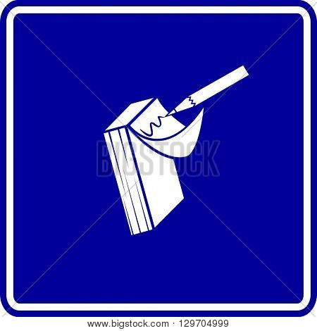 memo pad and pencil sign