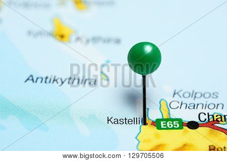 Kastelli pinned on a map of Greece