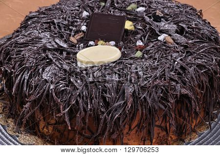 Prepared for special occasions, delicious and beautiful chocolate cake
