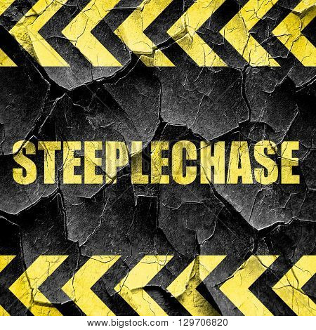 Steeplechase sign background, black and yellow rough hazard stri
