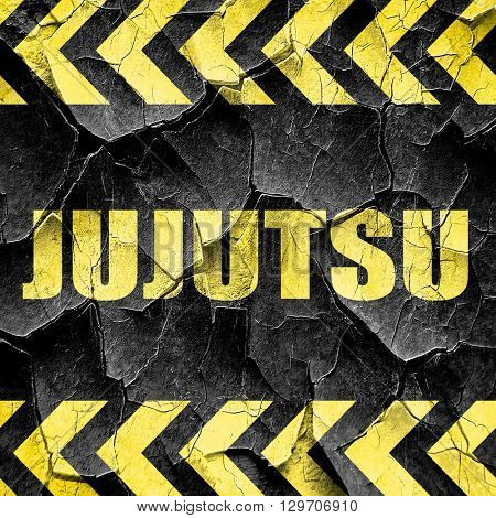 jujutsu sign background, black and yellow rough hazard stripes