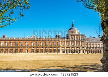 ARANJUEZ,SPAIN - APRIL 24,2016 - View at the Royal Palace of Aranjuez. The Royal Palace of Aranjuez is a residence of the King of Spain located in the town of Aranjuez.