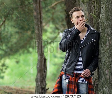 Smoking Guy With A Cigarette