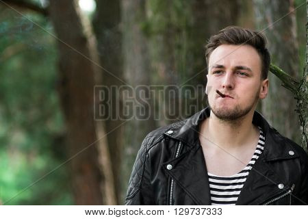 Smoking Guy With A Cigarette