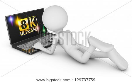 8K Laptop And Man