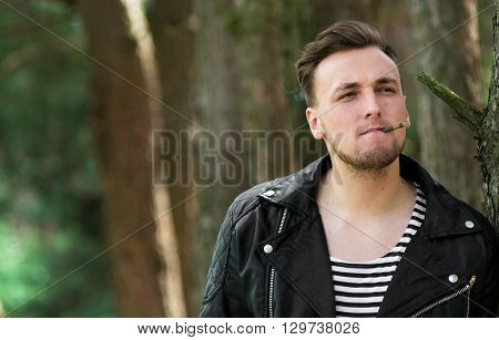 Smoking Guy With A Cigarette