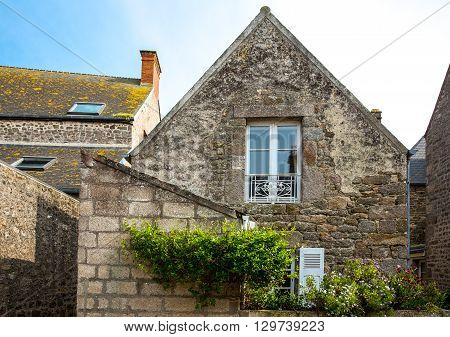 France Normandy Barfleur old houses of the village.