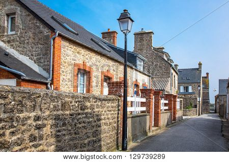 France Normandy Barfleur the old houses of the village.