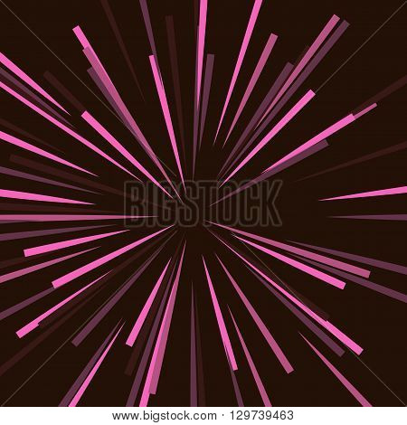 Abstract vector rays on dark background. Explosive illustration with dynamic shapes. Monochrome wallpaper with sparkle. Holiday firework with text template. Dynamite burst. Dynamic blast elements.