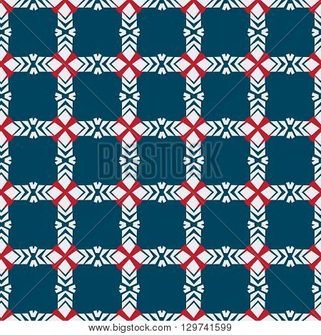 Seamless native vector grid pattern with blue background