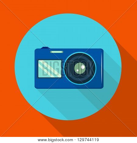 vector illustration of a digital camera flat