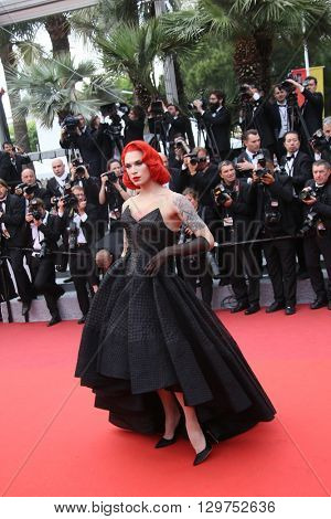  Miss Fame attends 'The BFG' premier during the 69th Annual Cannes Film Festival on May 14, 2016 in Cannes.