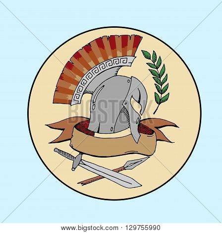 Sparta logo. Hand drawn vector stock illustraton